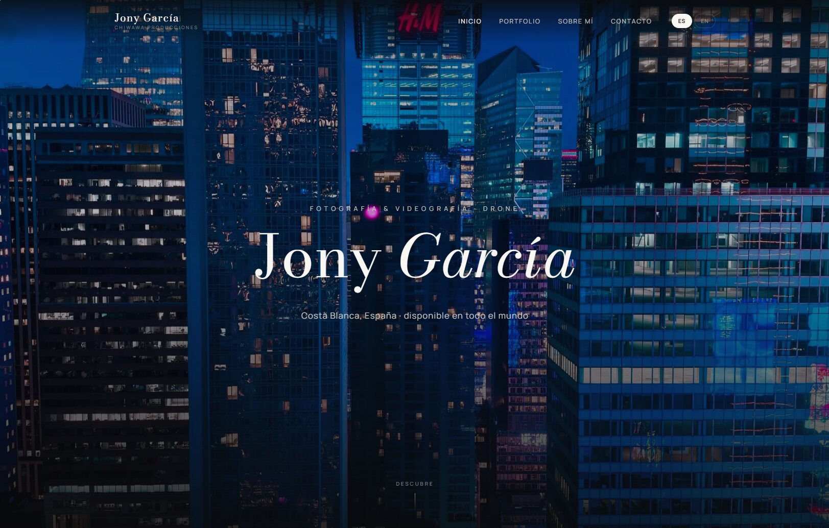 Captura de la web Jony García, fotografía y vídeo