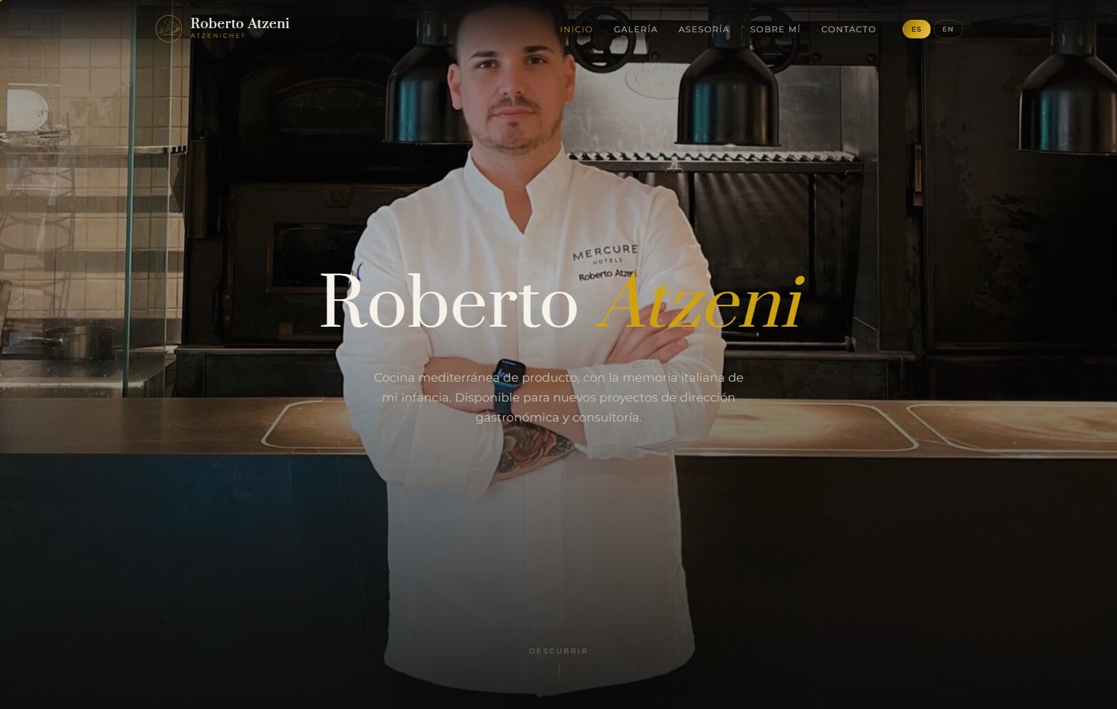 Captura de la web Roberto Atzeni, chef ejecutivo y consultor gastronómico